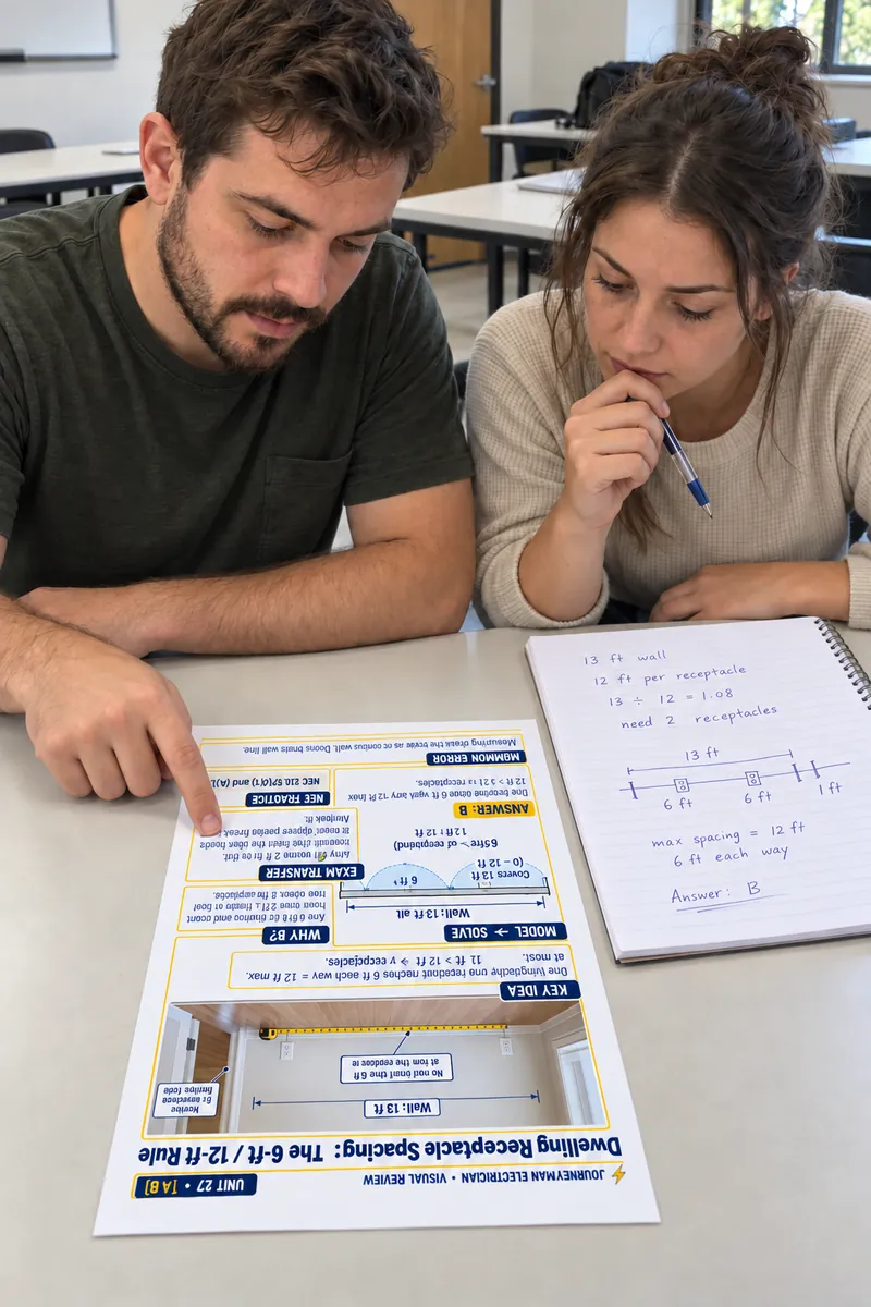 Students reviewing a printed unit together